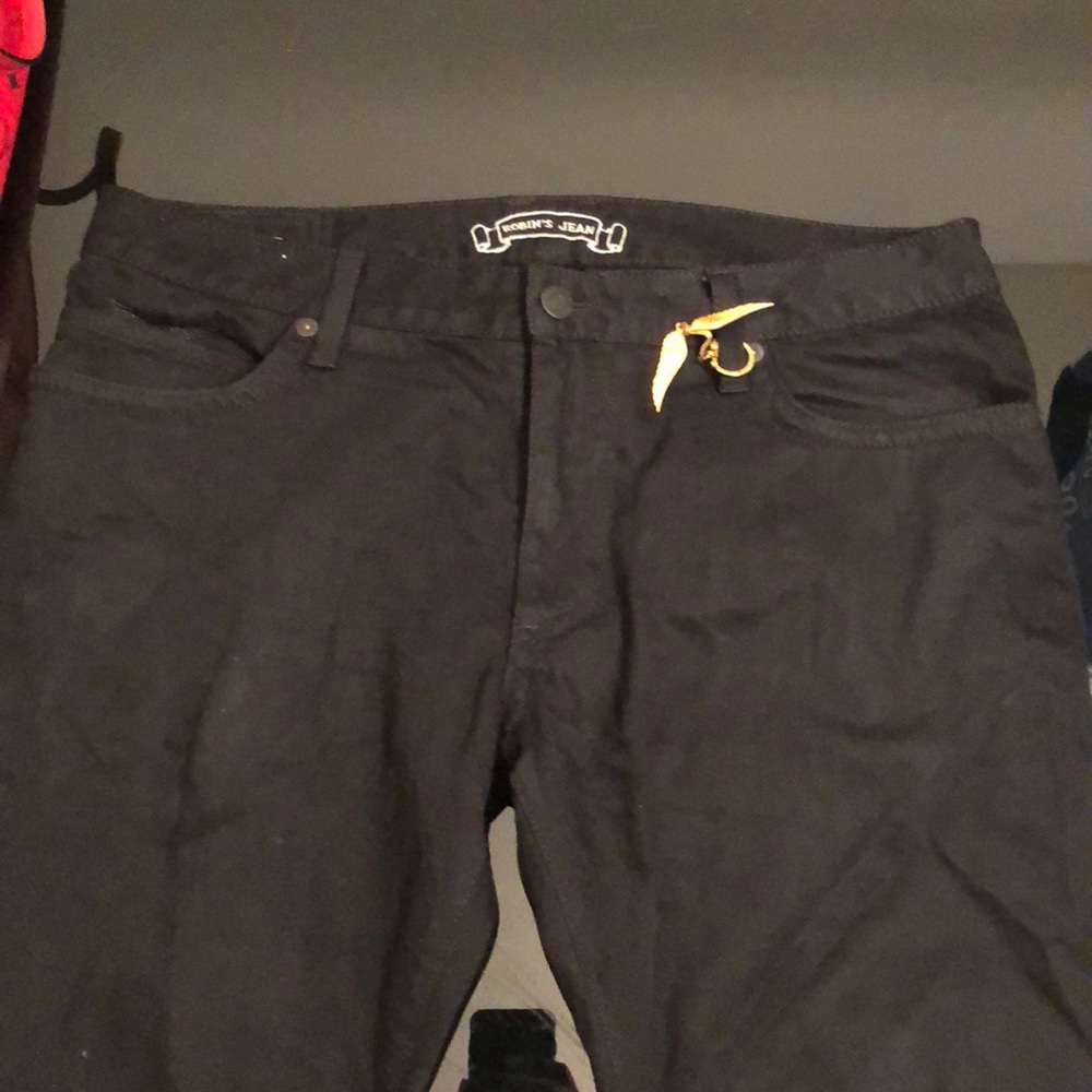 Men’s all black robin jeans